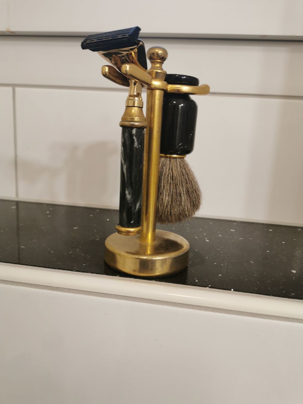 Rasoi & Lamette da barba: Rasierklingel Pinsel Set – Nuovo (secondo la descrizione) da Bern venduto da Paca48 1
