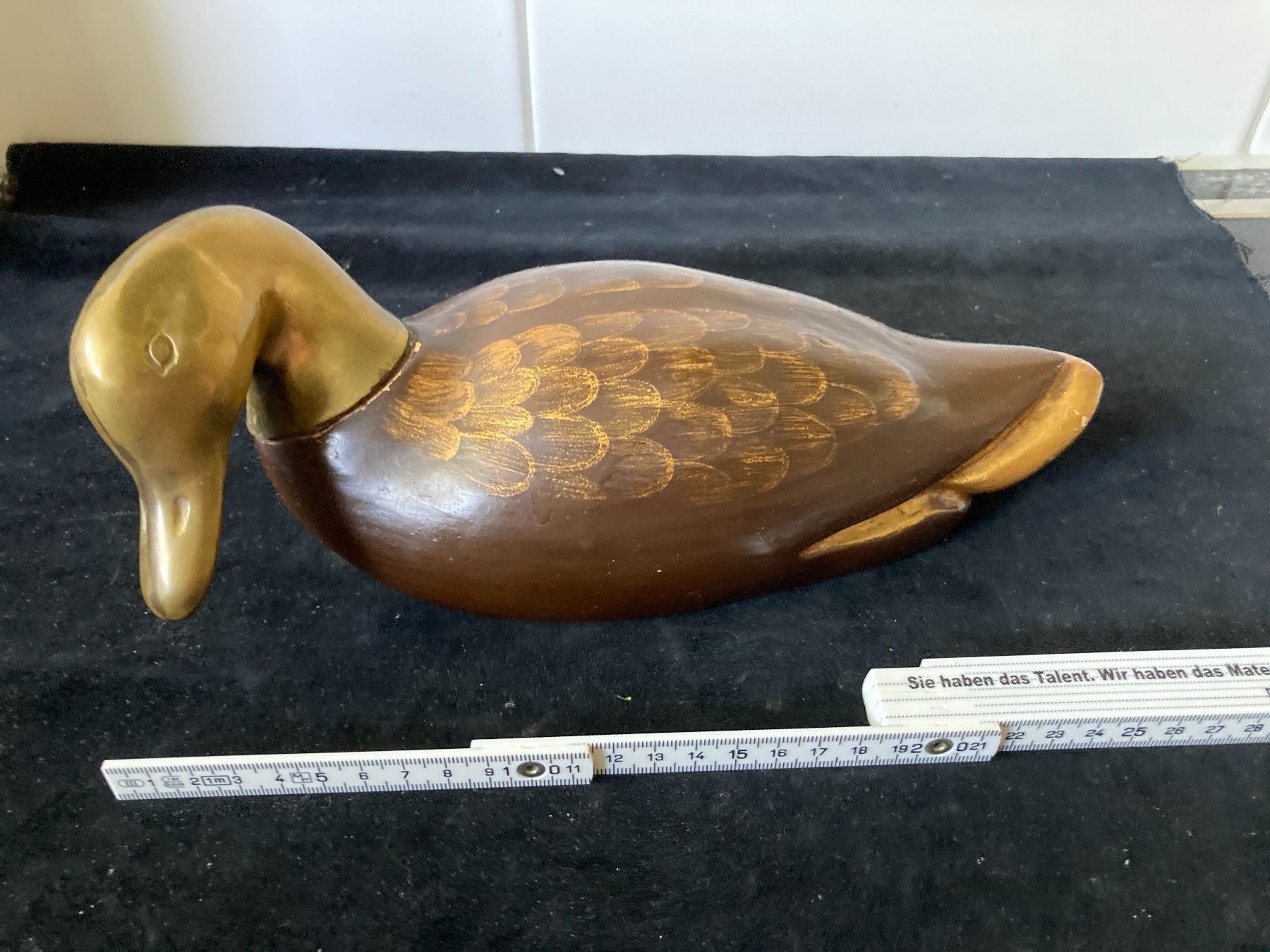 Figuren: Holz - Ente mit Messing-Kopf – Gebraucht aus Zürich von Chaeffeler 6