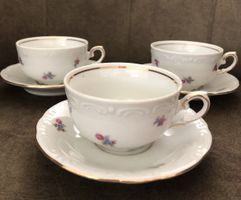 3 Vintage Tee Tassen inkl. Untertassen