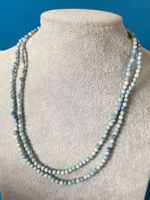 Steinkette kleine kugeln (blau/nude/hellbraun)