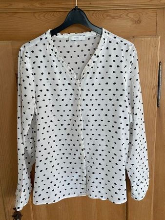 Bluse, weiss-schwarz, Gr. 38