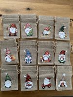 Adventskalender 24 Jutesäckli mit Druck NEU