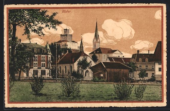 Cartoline postali: Uster, Blick von einer Wiese auf die Sta – Usato da Berlin venduto da bartko-reher