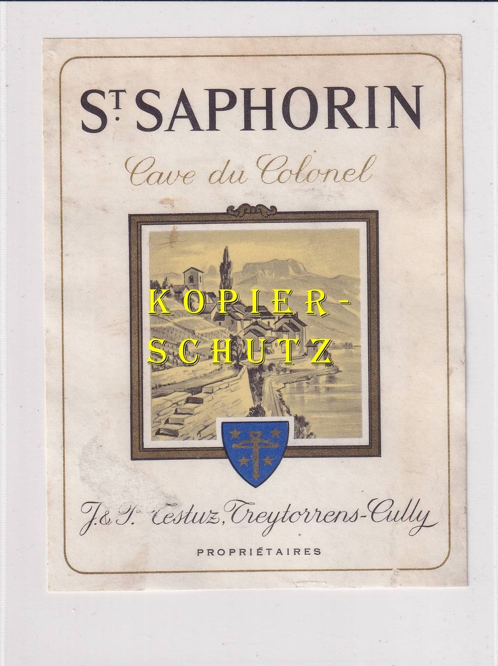 Carta: Etikette - St. Saphorin "Cave du Colonel" /bd – Usato da Hombrechtikon venduto da Rudolf07