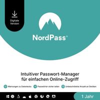 NordPass Premium Passwort Manager Lizenz 1 Jahr/1 User ESD