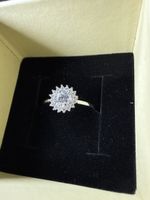 Ring 9K Weiss Gold mit Zirkonia Steine Gr.54