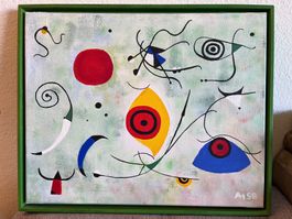 Abstrakte Kunst Malerei, signiert A1 98, bereit zum Aufhänge