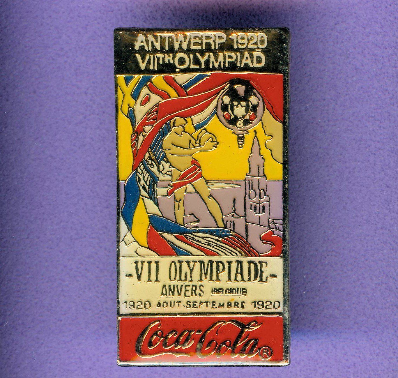 Coca-Cola Plaketten & Abzeichen: Cola  Sommer-Olympiade  ANTWERP 1920 – Gebraucht aus Winterthur von Sammleroase
