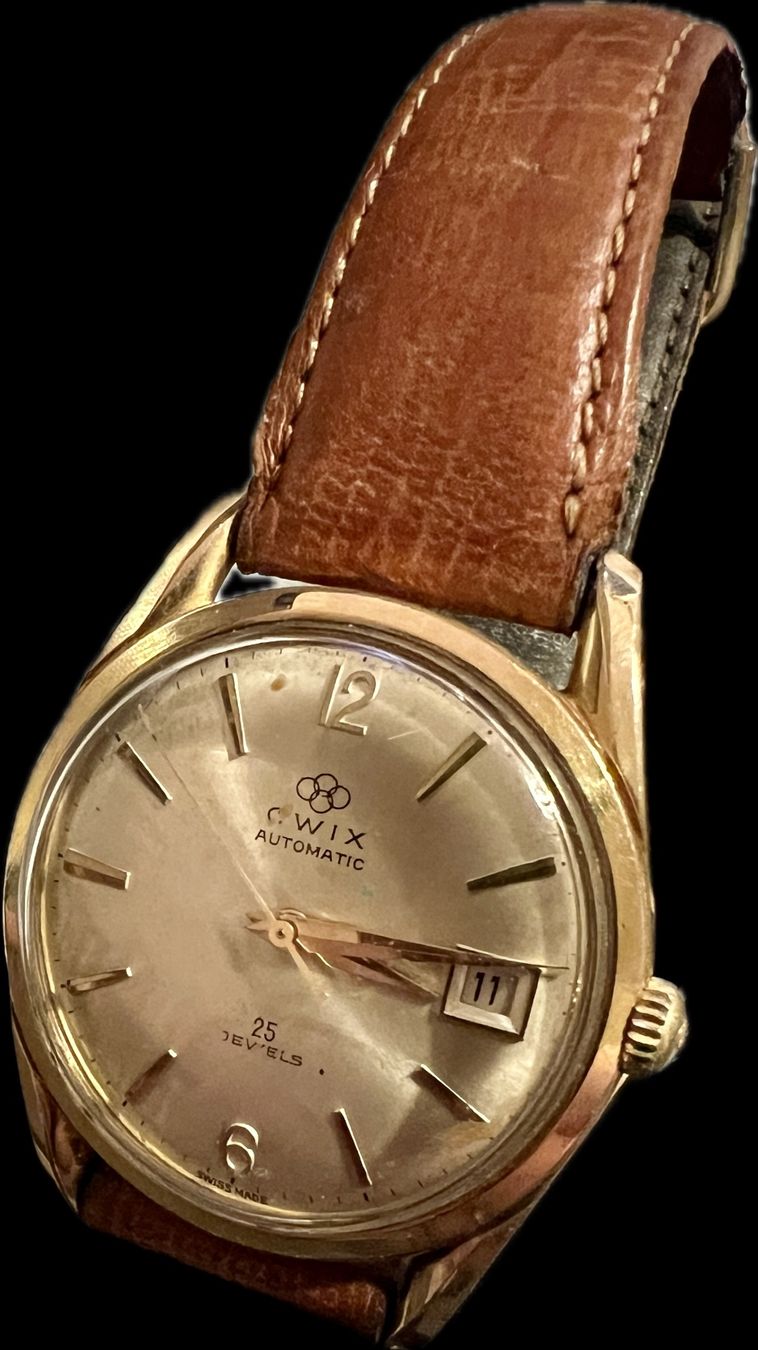 Orologi: Schweizer OWIX Automatic Herren-Armbanduhr, vergoldet – Usato da Chur venduto da Penting1935