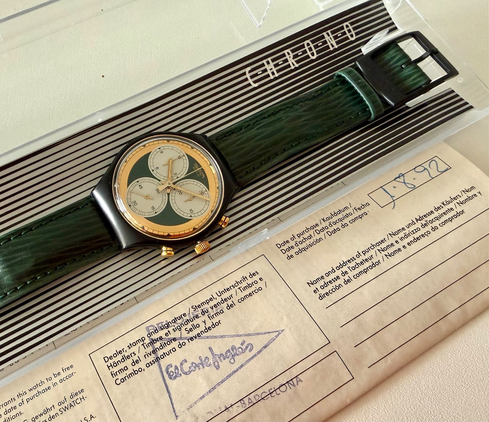 Swatch Uhren: SWATCH Chrono "RollerBall", SCB107, Full set 1990, new strap – Neu (gemäss Beschreibung) aus Le Mont-sur-Lausanne von LycaGallery 7
