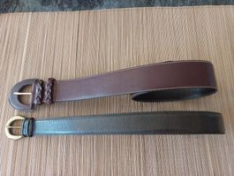 2 Max Mara Ledergürtel, braun + schwarz, einzeln möglich