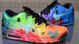 Nike Air Max 90 Blue Galaxy Painted Custom 44.5