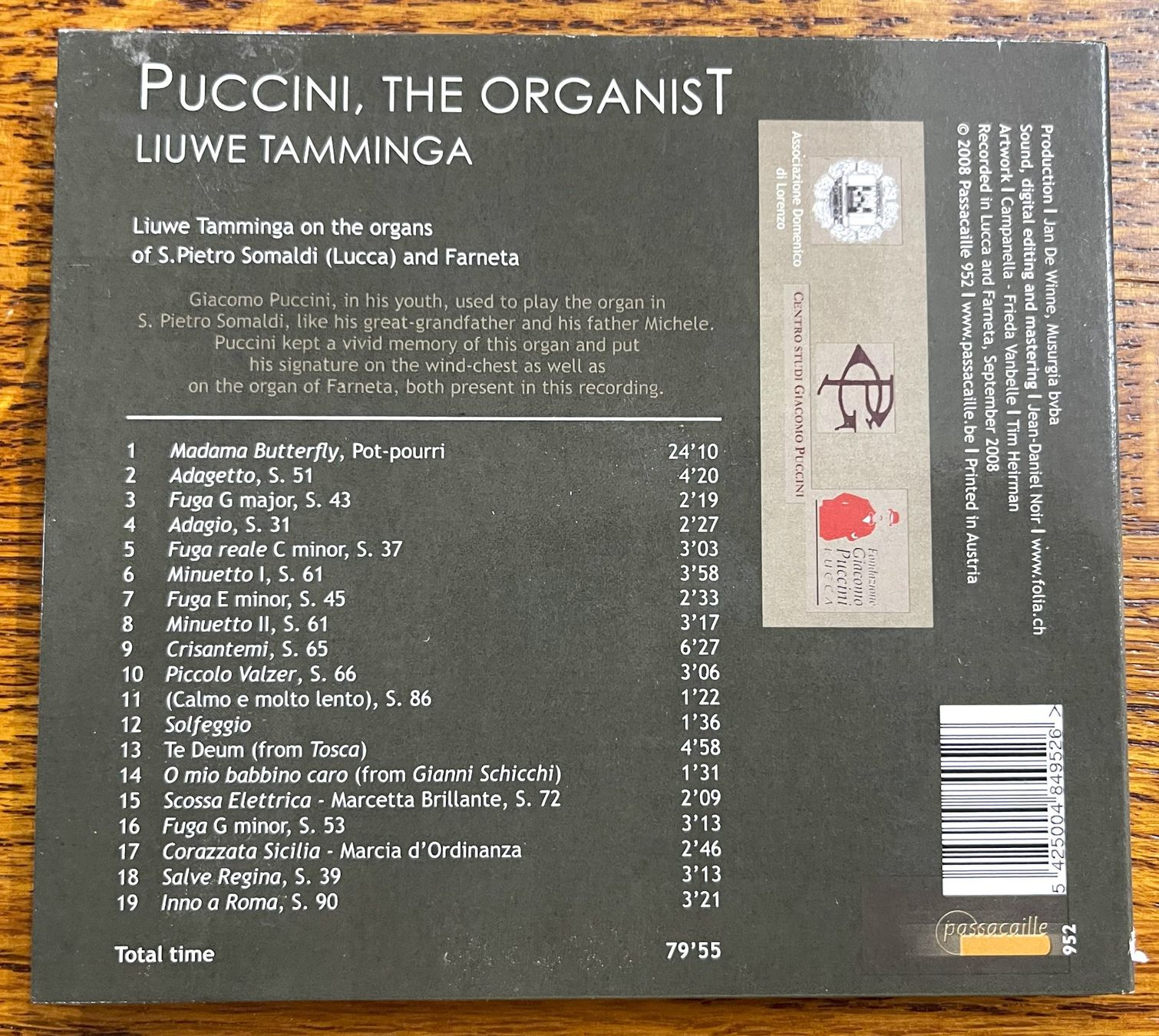 CD: PUCCINI, THE ORGANIST CD – Usato da Oftringen venduto da Vucki 1