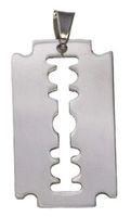 Edelstahl Anhänger Rasierklinge 47x26mm