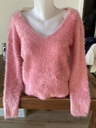 Pull Naf Naf rose effet poilu XL comme neuf lisez les mesure