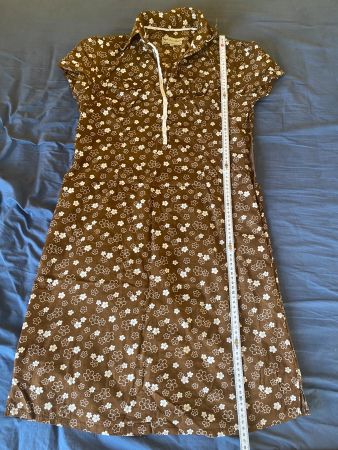 Leichtes Sommerkleid, braun mit Blumen, Retro, Gr. 42