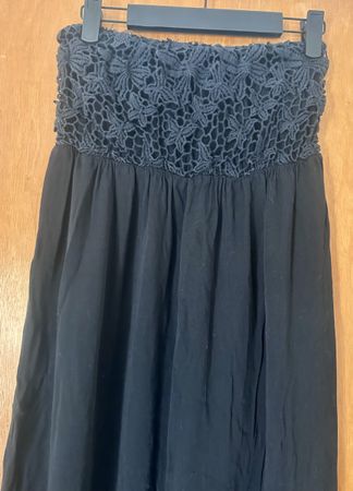 Langes Kleid mit Häkeloberteil Gr S/M