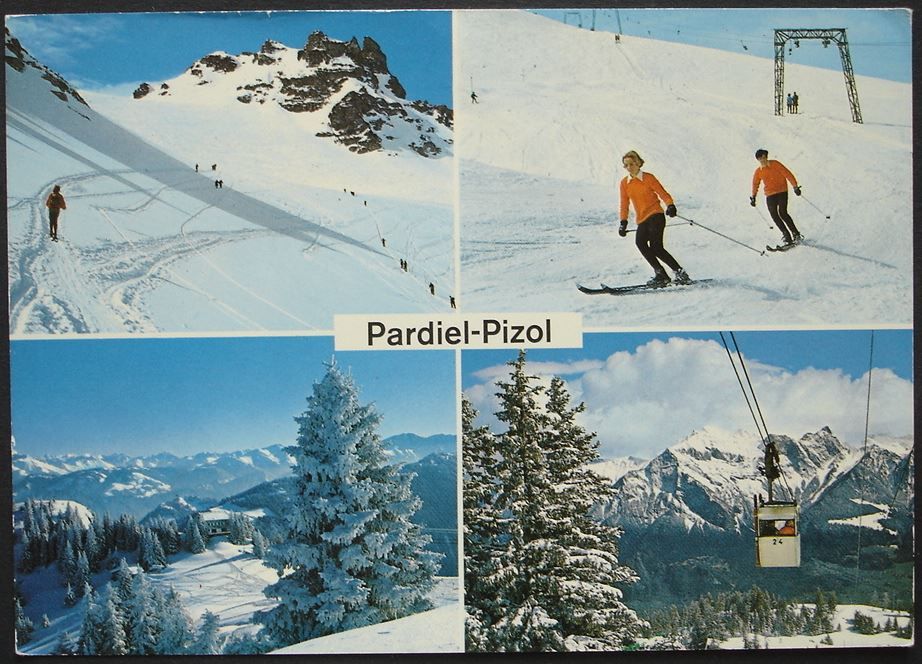 Ansichtskarten: BAD RAGAZ Pardiel-Pizol - Skilift – Gebraucht aus Jona von philajona