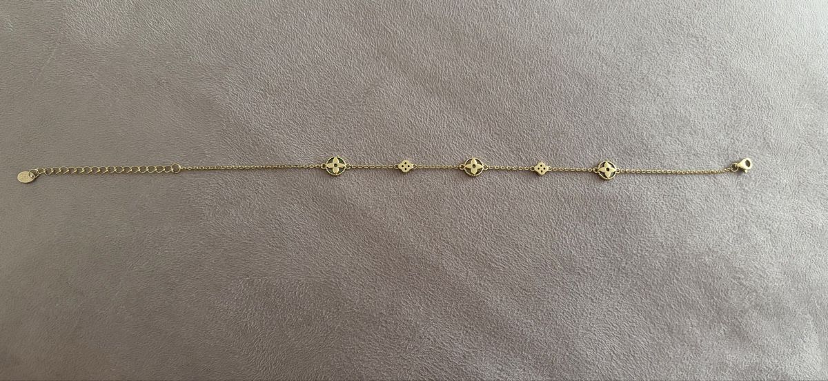 Catenine: Fusskettchen mit Bloom LV Muster, Zirkonia/Perlmutt – Nuovo e nell'imballaggio originale da Muttenz venduto da stoeberi01 1