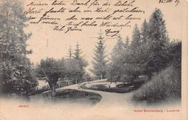 Luzern, Hôtel Sonnenberg, Garten, Lichtbild, gelaufen 1909