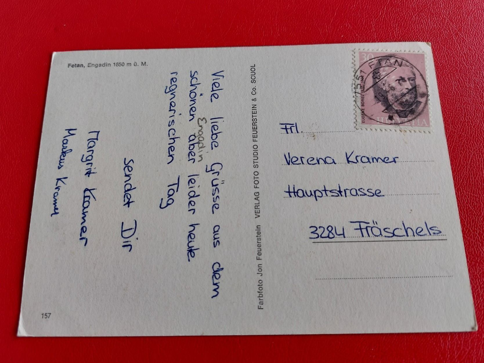 Ansichtskarten: Fetan, Engadin 1650m.ü.M. 1974 – Gebraucht aus St-Légier-Chiésaz von Theo006 1