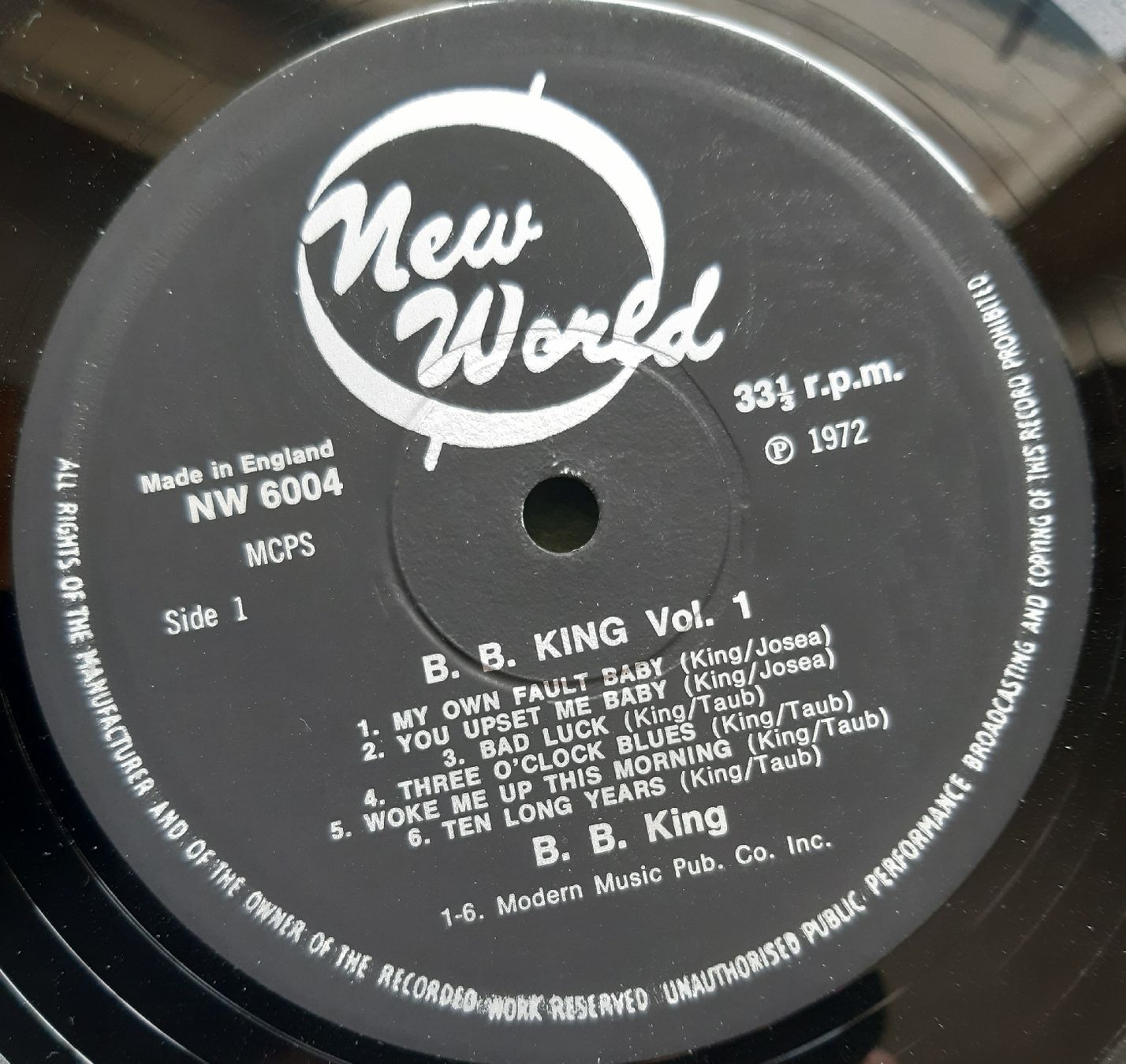 Schallplatten: B.B.KING: VOLUME 1 – Gebraucht aus Frick von kyb_yq8h 3
