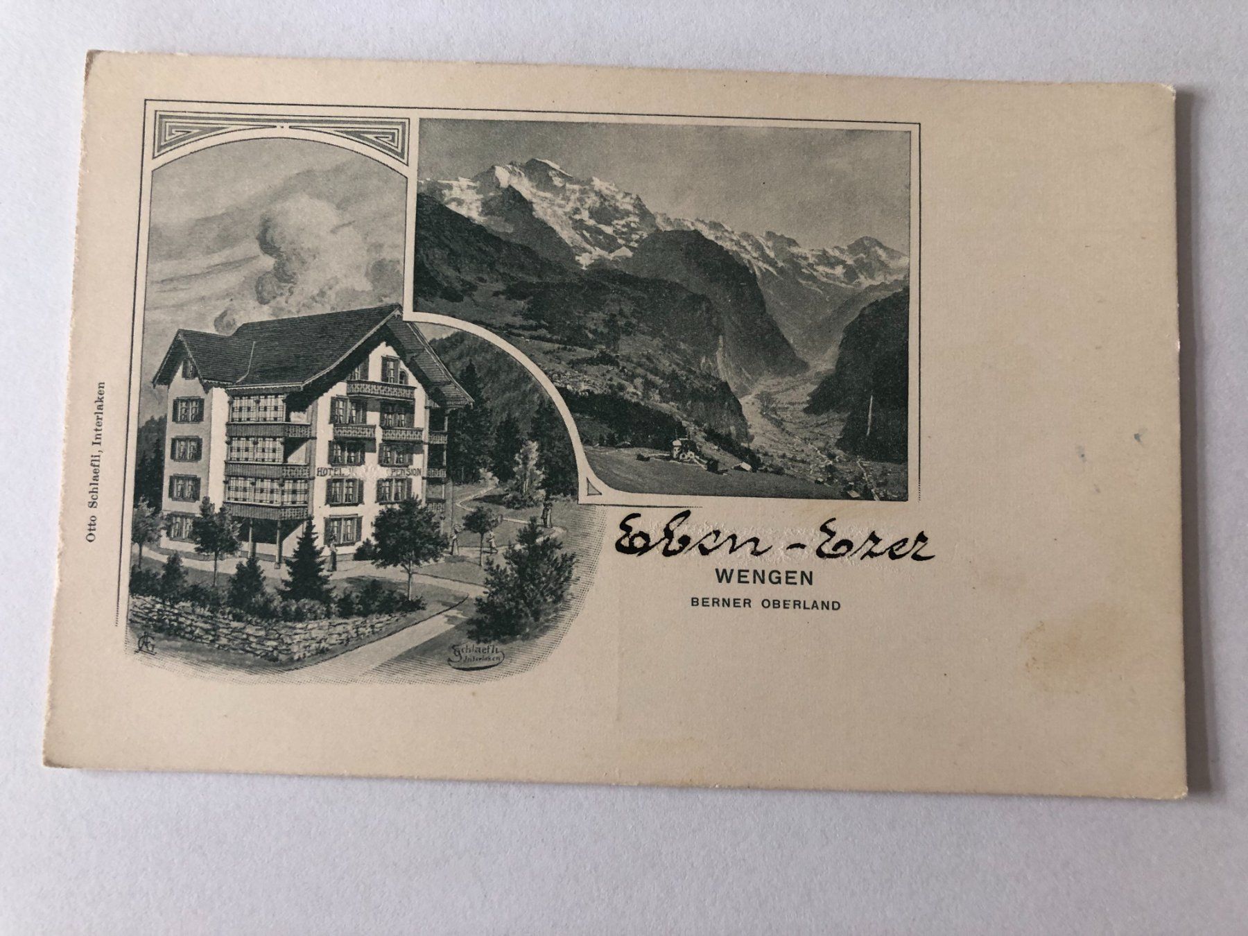 Ansichtskarten: Wengen  - Hotel Pension ? (Eben-Erer) – Gebraucht aus Pfäffikon ZH von Waltoversand