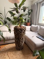 Handgemachte Pflanzensäule aus Naturholz 105 cm – Unikat