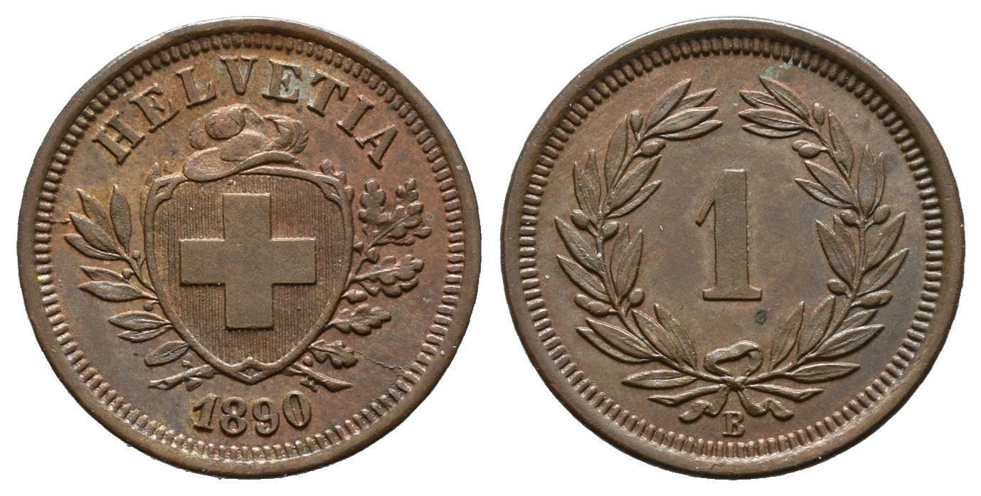 Tutti le monete: 1 Rappen 1890  /245 – Usato da Trimbach venduto da Solothurn1