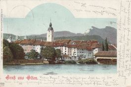 Olten-Karte gelaufen 1901