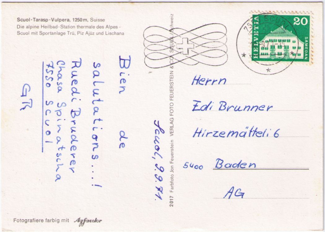 Ansichtskarten: Scuol – Gebraucht aus Binningen von Mountainrider 1
