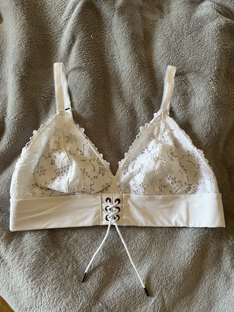 Top: Triangle Bra Kiabi White Lace Front Lace-up Size S – Nuovo (secondo la descrizione) da Chêne-Bougeries venduto da Seetooyoo 6