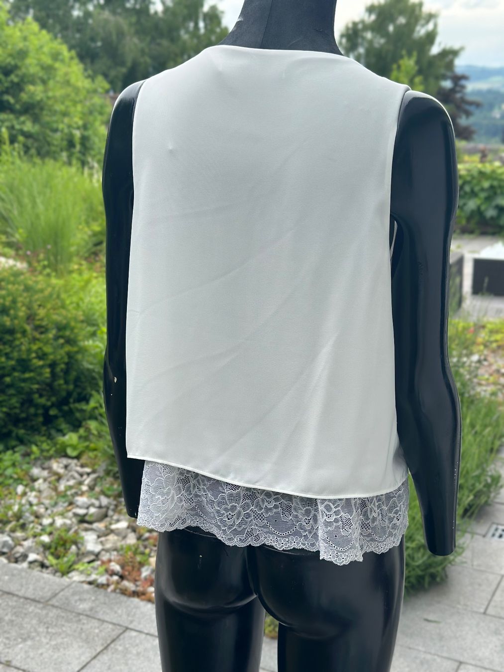 Zara Top: Weisses Sommer Top mit Spitze, Grösse S – Usato da Zufikon venduto da Modestil365 3