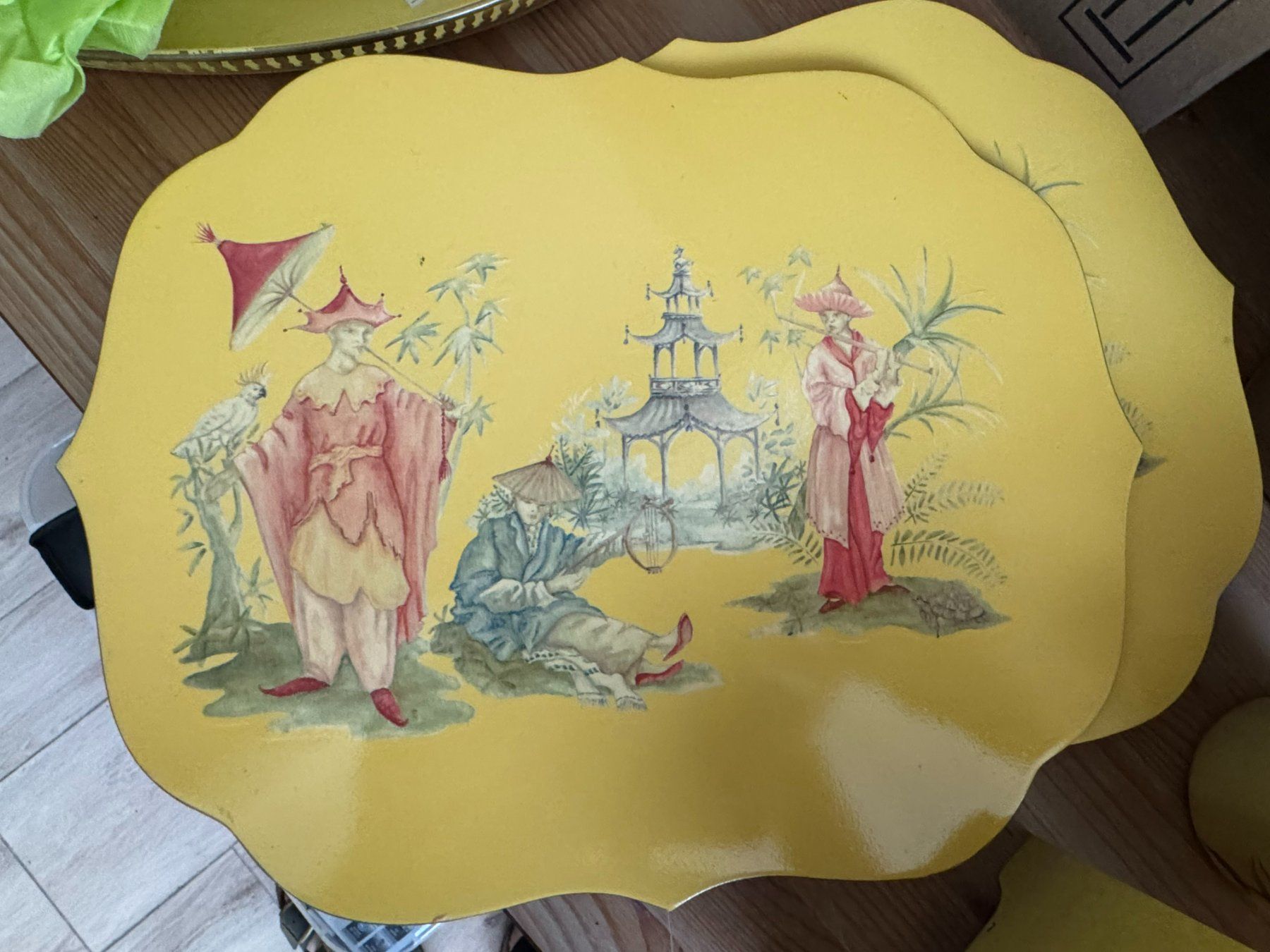 Tischset: Tischset Carolyn Sheffield bemalt 10 Stk – Gebraucht aus Vaduz von Greenturtle