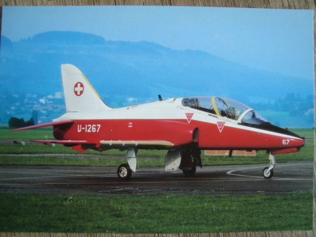 Cartoline postali: Schweizer Luftwaffe British Aerospace Hawk T.66 U-1267 – Nuovo e nell'imballaggio originale da Thun venduto da Abigboss