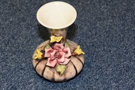 Vase Keramik mit Rosendekor Porzellan