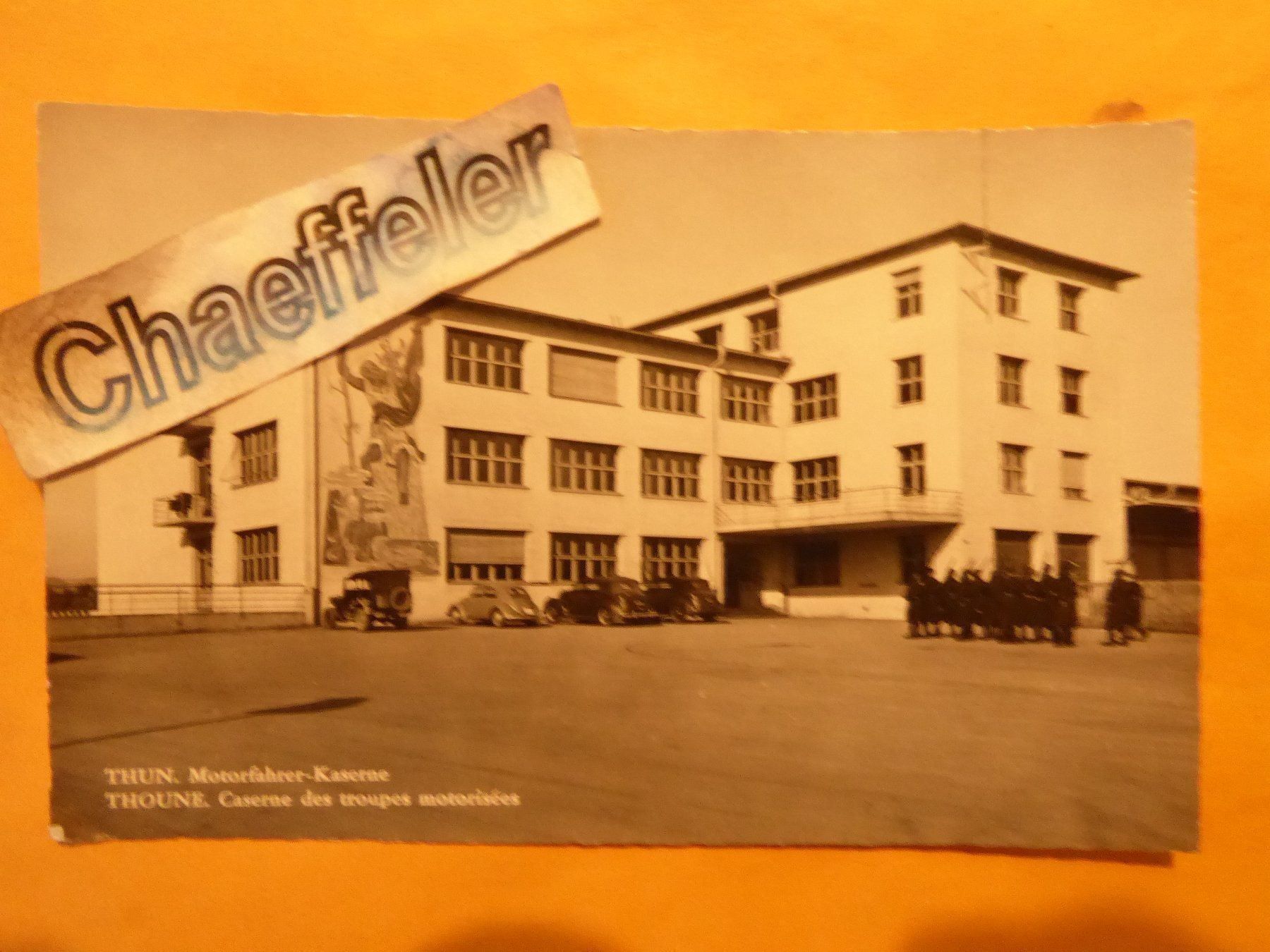 Cartoline postali: 1963 Thun. Motorgfahrer-Kaserne Feldpost – Usato da Zürich venduto da Chaeffeler