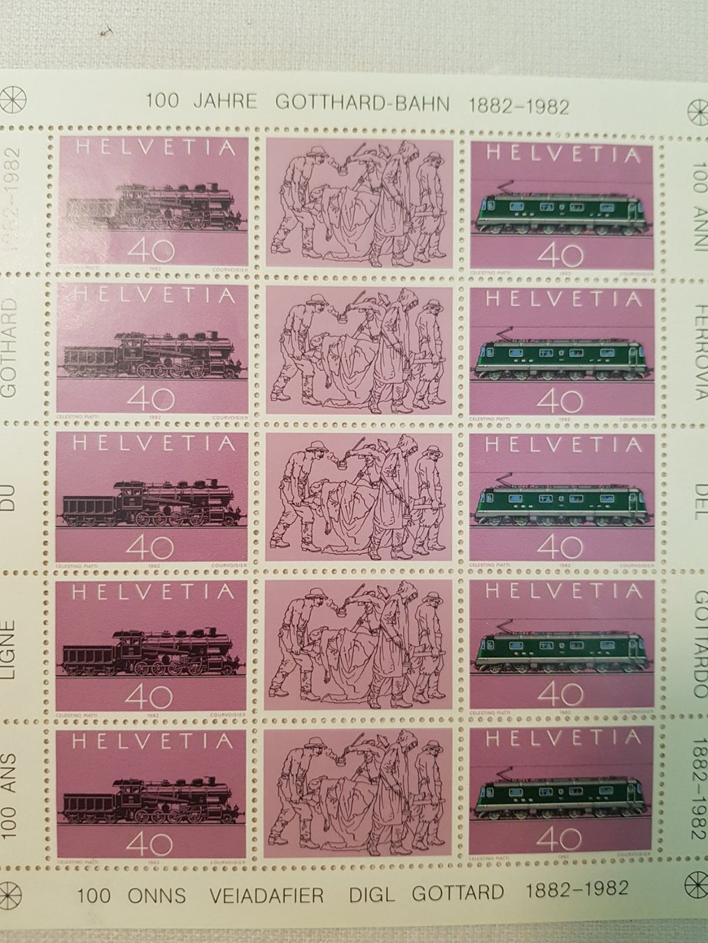 Tutti i francobolli: Briefmarkenbogen 100 Jahre Gotthardbahn 1982 postfrisch – Nuovo (secondo la descrizione) da Schlieren venduto da Luibird