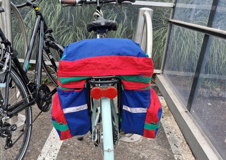 Fahrradtasche für Gepäckträger bunt guter Zustand