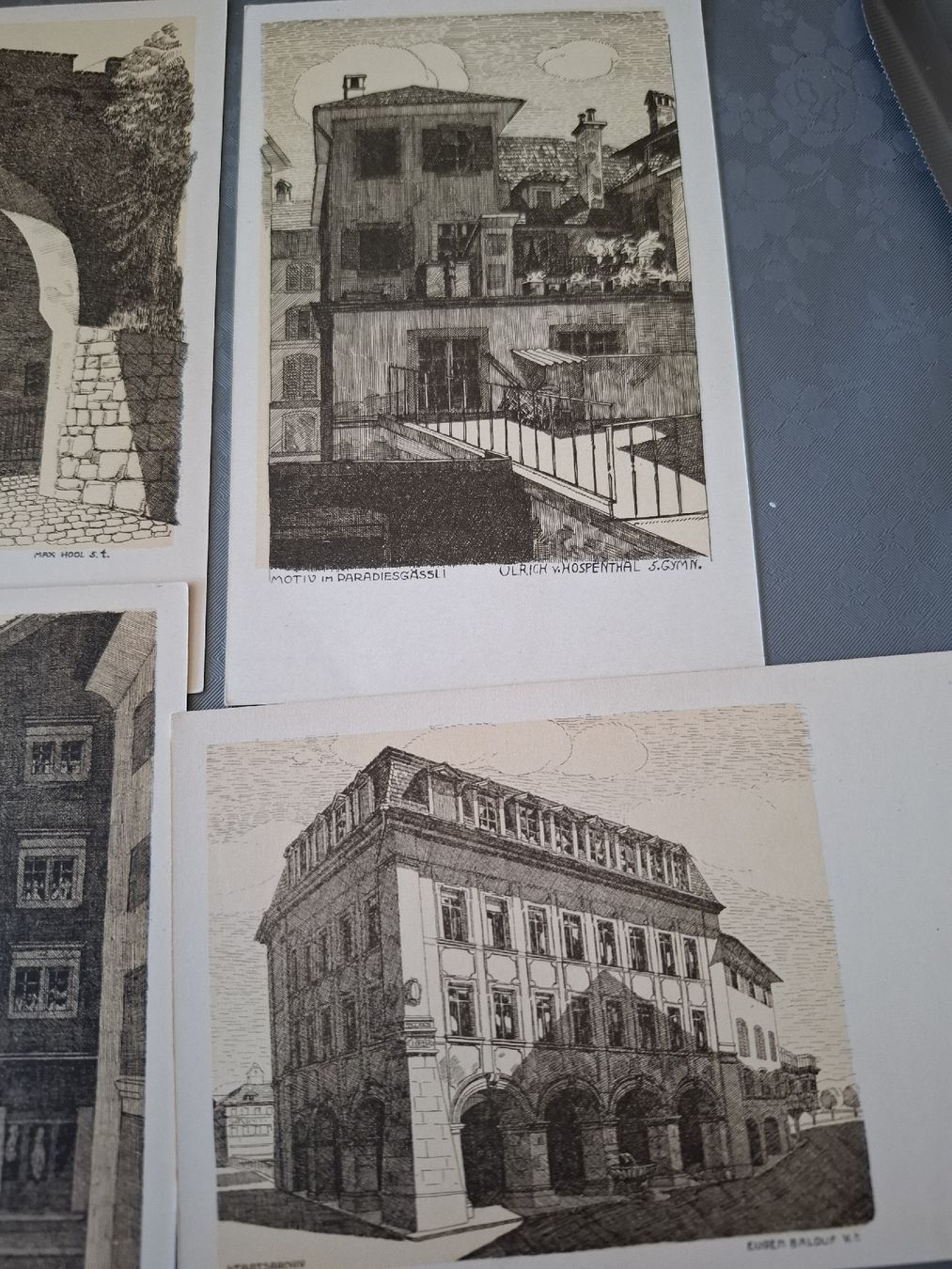 Cartoline postali: Alte Ansichtskarten Luzern Zeichnungen der Kantonschule  – Usato da Buchrain venduto da Sracer0 4