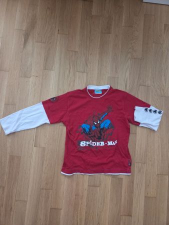 Spiderman Langarmshirt Rot Weiss Grösse 134/140 guter Zus...