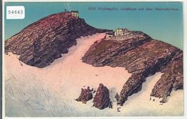 Säntisspitze - Gasthaus mit dem Observatorium - Litho
