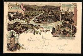 Litho Baden, Casino, Schartenfels, Schlo