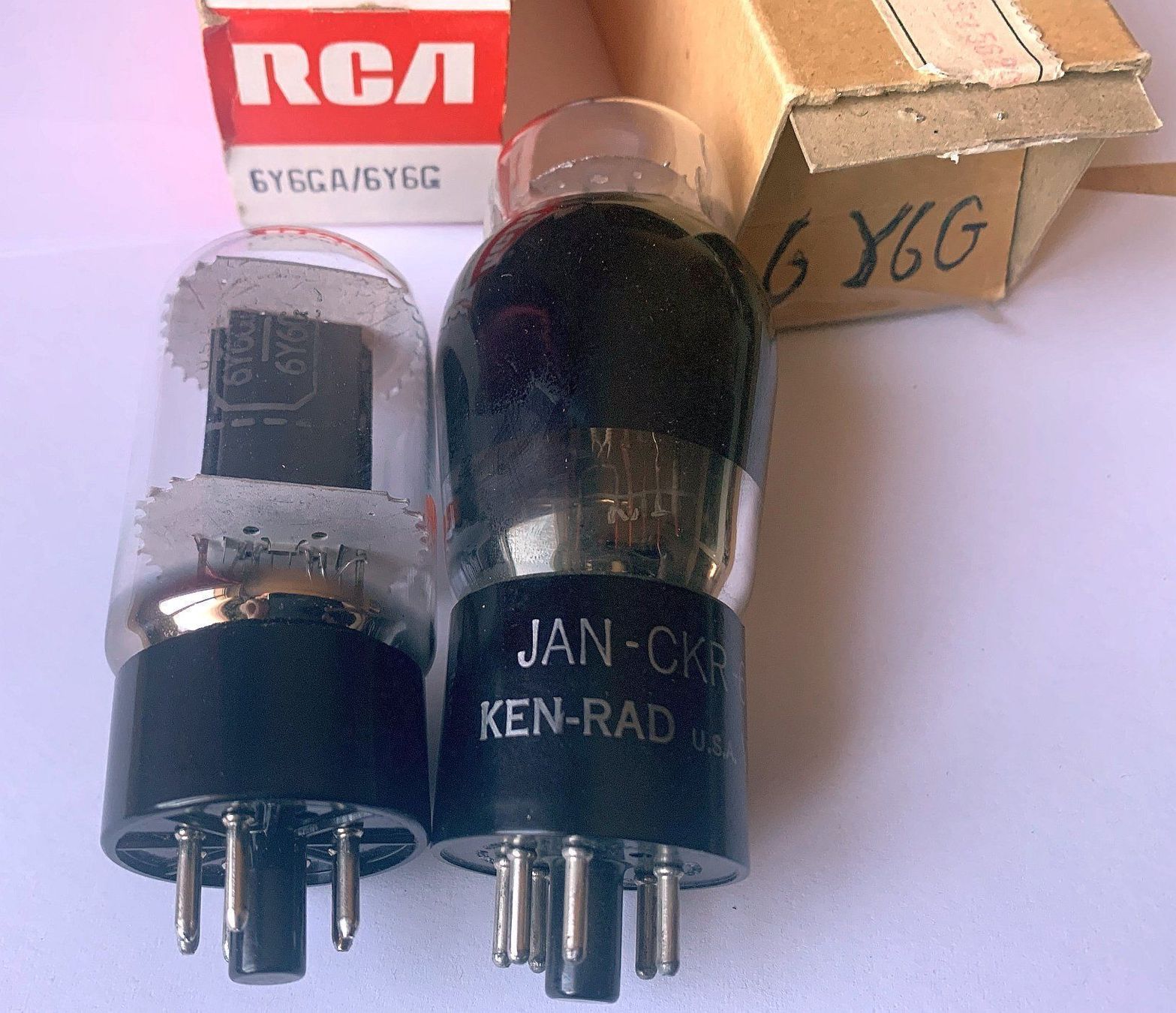 Elektronikbauteile: 2 Röhren / Radioröhren 6Y6GA & 6Y6G (Endstufe),RCA & KEN-RAD – Neu (gemäss Beschreibung) aus Biel/Bienne von Oldradio 1