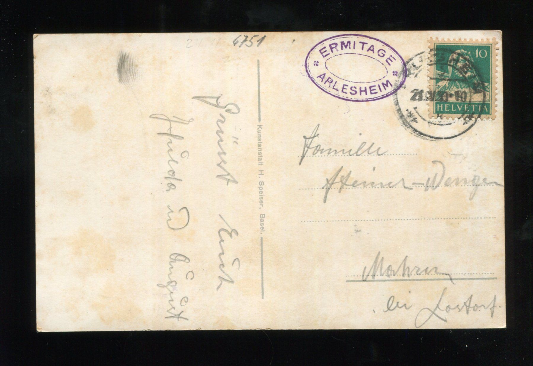 Cartoline postali: Schloss Birseck, Waldbruderklause, Arlesheim – Usato da Aarau venduto da Elmaar41 1