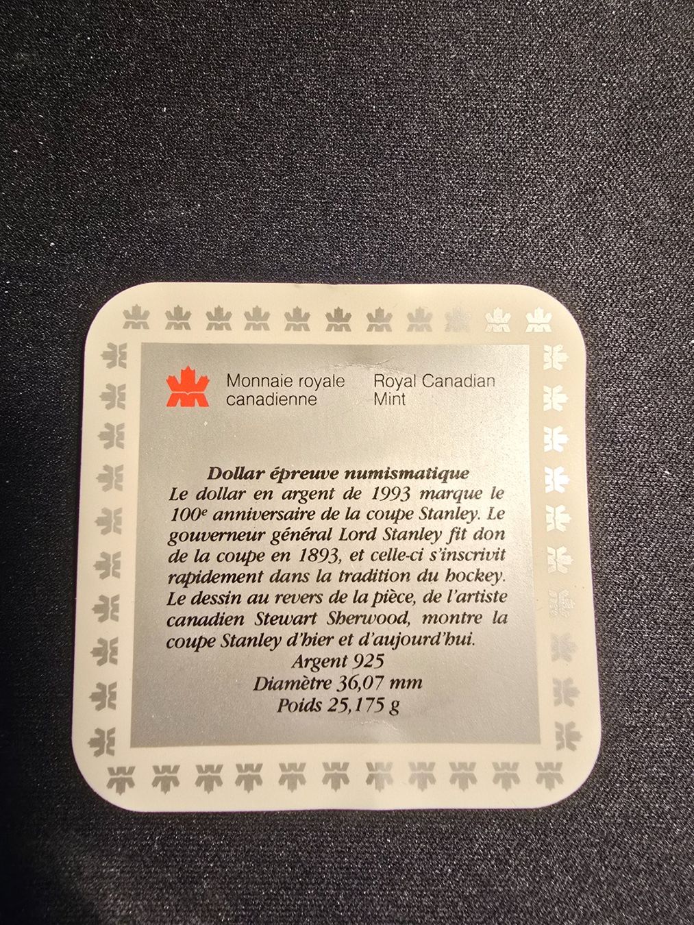Tutti le monete: Royal Canadian Mint, Ag 925, 1993 – Usato da Farvagny-le-Petit venduto da Aeternitas_FS 3