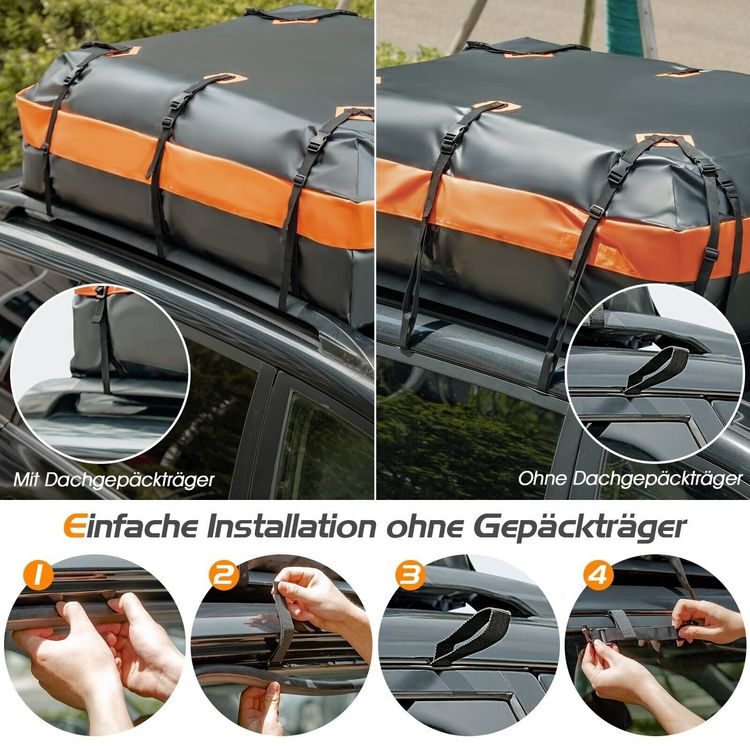 YADODO Dachbox Auto 600L Wasserdicht Faltbar Dachtasche Auto mit  Antirutschmatte 21 Kubikfuß Dachkoffer für Auto Gepäckbox Tasche  Aufbewahrungsbox