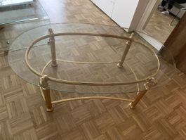 Couchtisch Glas Metall gold