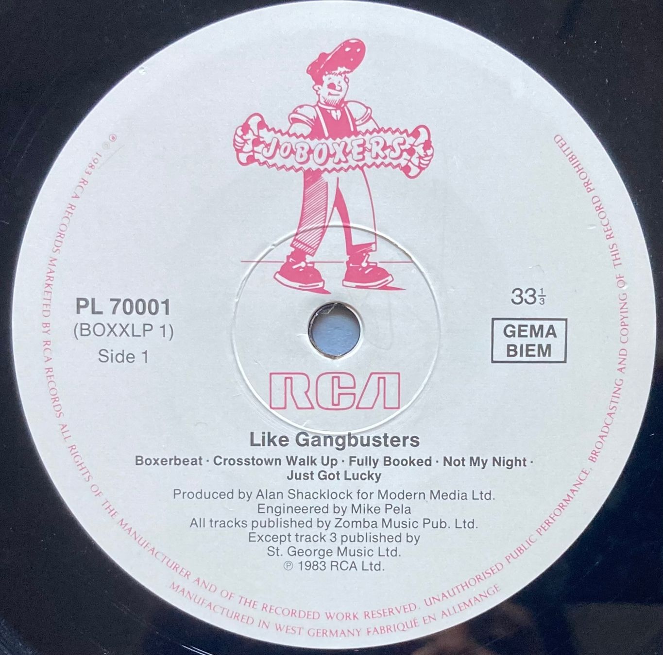 Dischi in vinile: JOBOXERS - LIKE GANGBUSTERS – Usato da Poliez-Pittet venduto da Newtown-Records 3