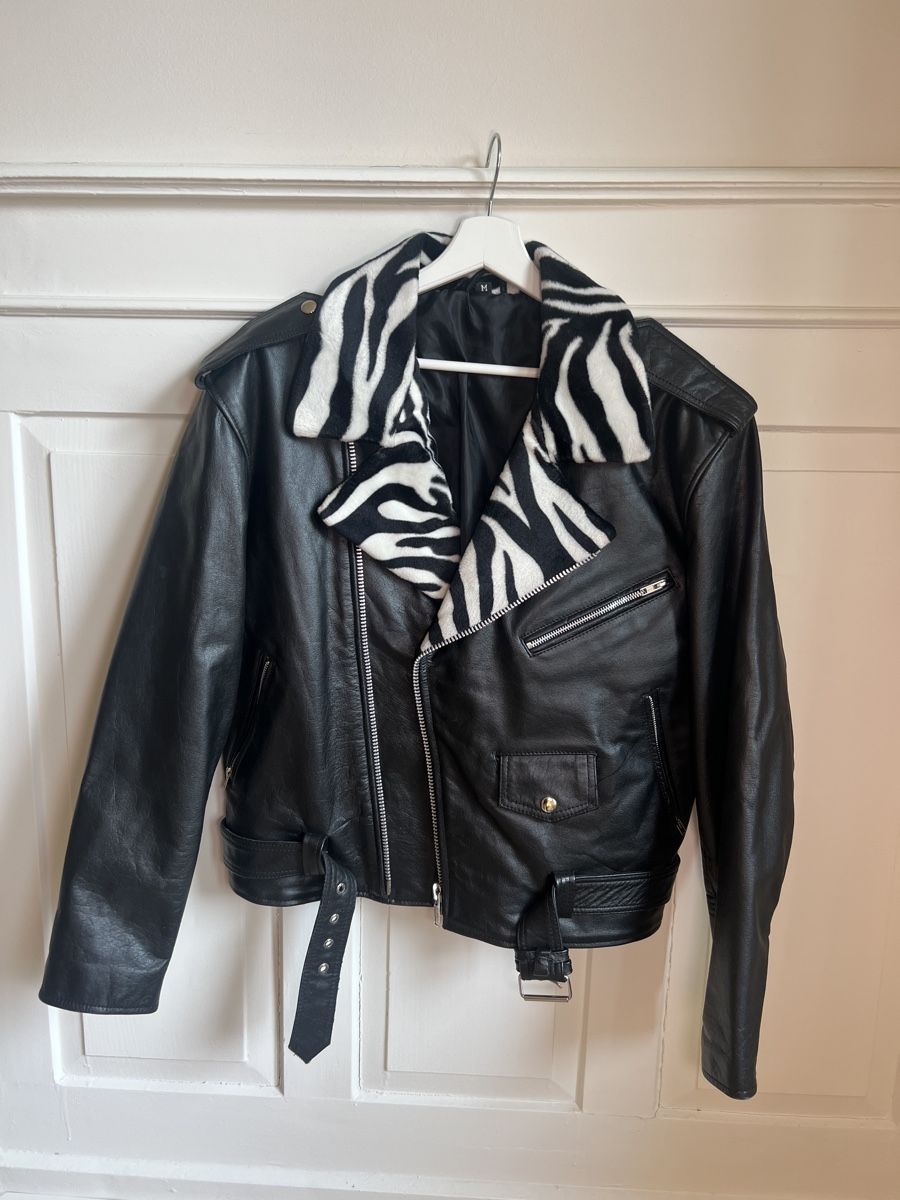Giacche: Vintage Leather jacket with a zebra collar – Usato da Zürich venduto da Mirouch 2